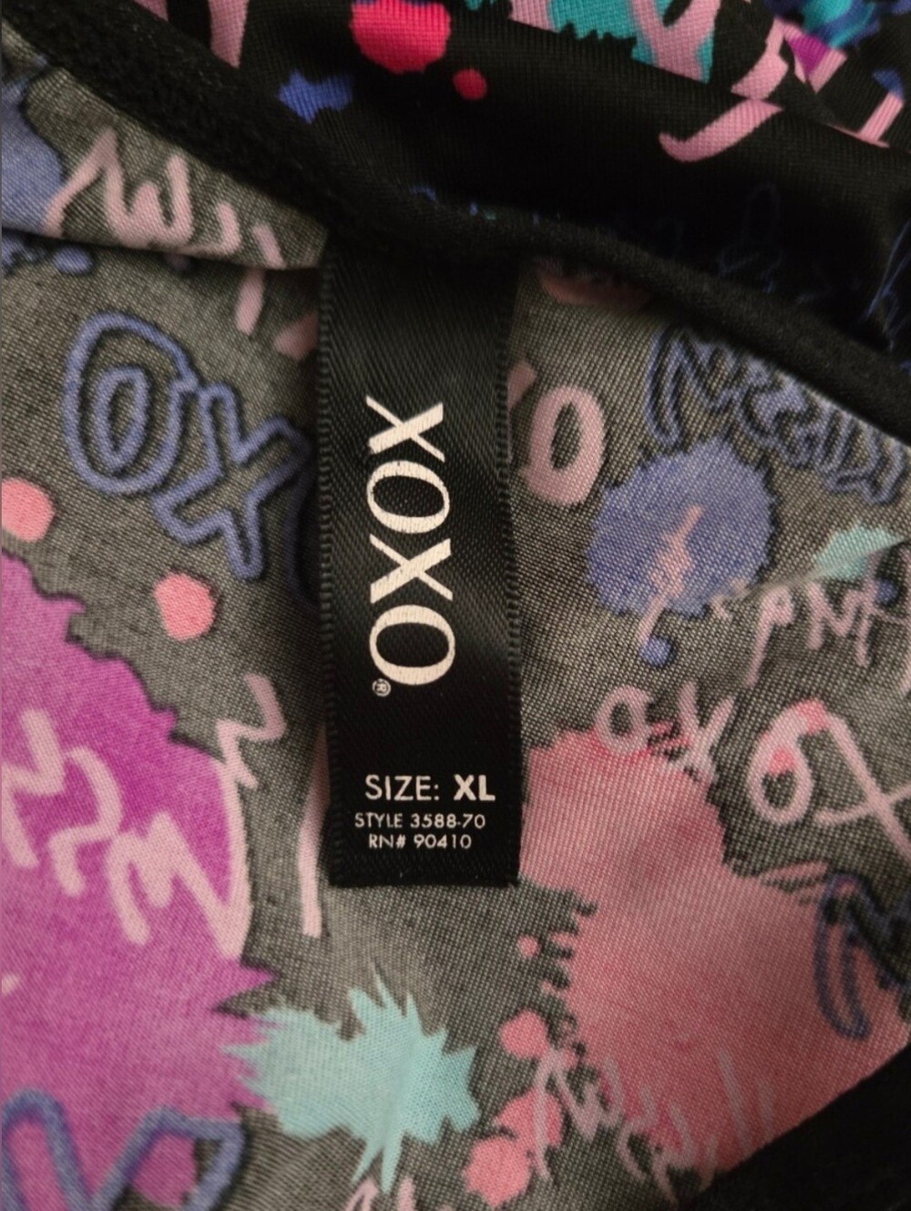 XOXO y2k brand graffiti print ruffle babydoll sleep dress Size XL - Picture 2 of 3